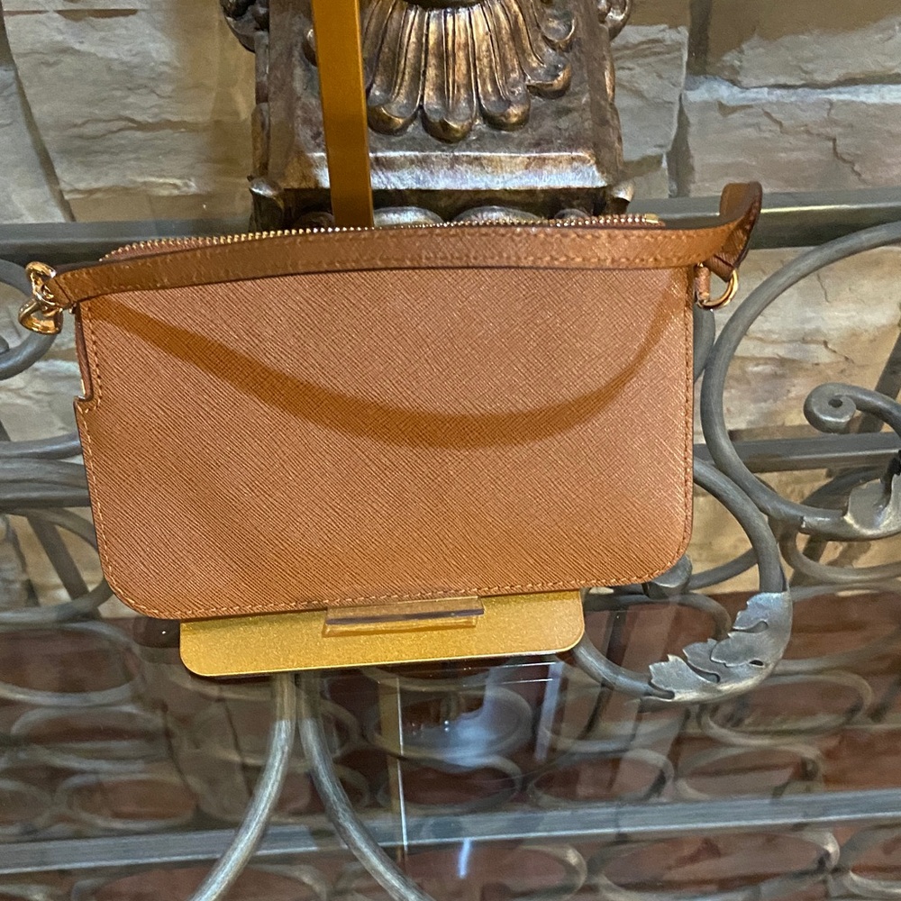 Michael Kors Tan and Gold Floral Wristlet - Picture 4 of 7